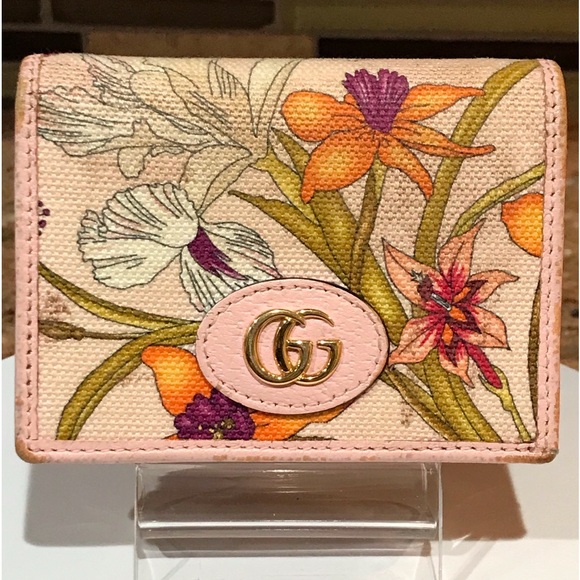 GUCCI GG Flora Marmont Canvas Bifold Card Case Wallet 🌸🌺😍❤️ - Picture 1 of 17